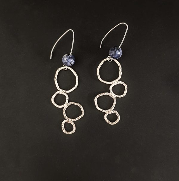 Geo-bubble earrings with blue spot jasper - Image 2