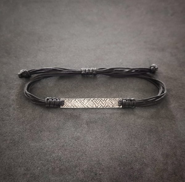 Silver hammered bar bracelet - Image 2