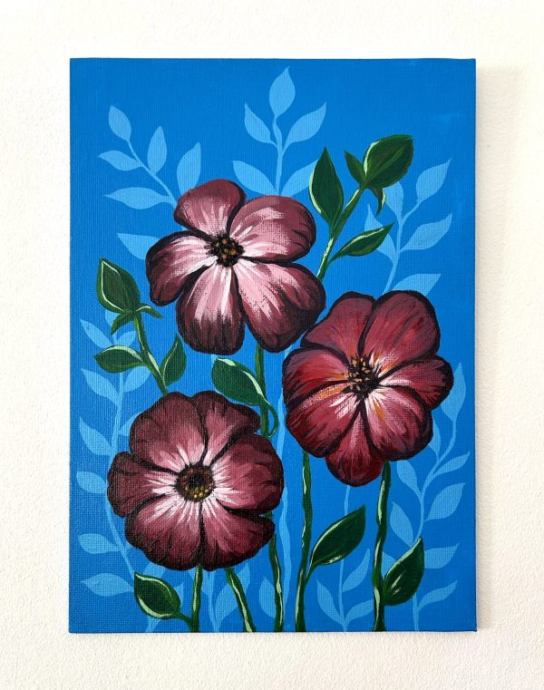 Acrylic Painting Featuring Imaginative Flowers