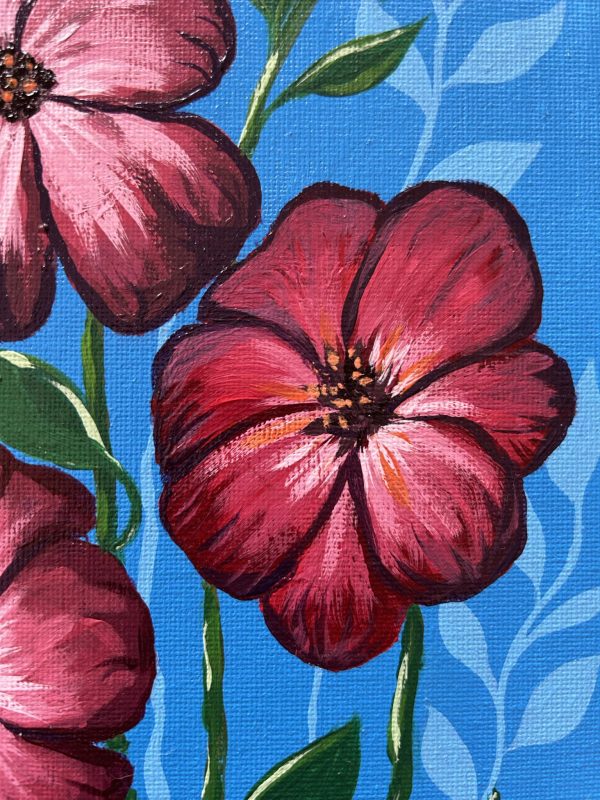 Acrylic Painting Featuring Imaginative Flowers