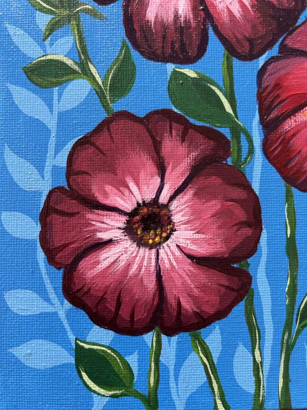 Acrylic Painting Featuring Imaginative Flowers