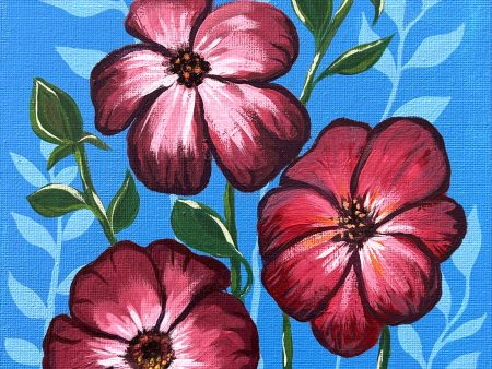 Acrylic Painting Featuring Imaginative Flowers