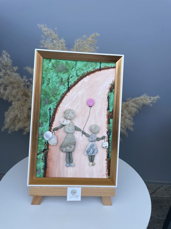 Framed Pebble Picture ''The bond'' - Image 6