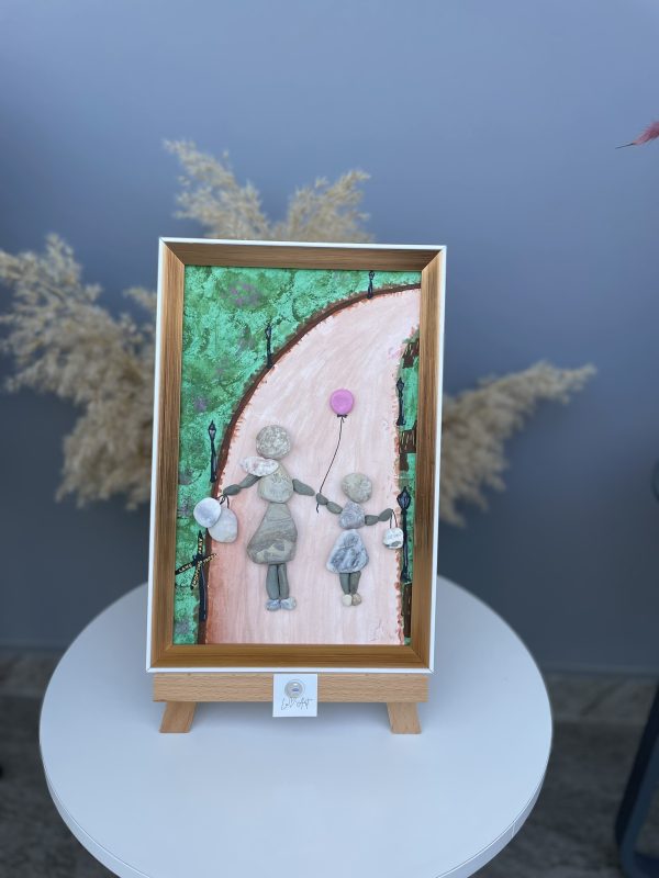 Framed Pebble Picture ''The bond'' - Image 5
