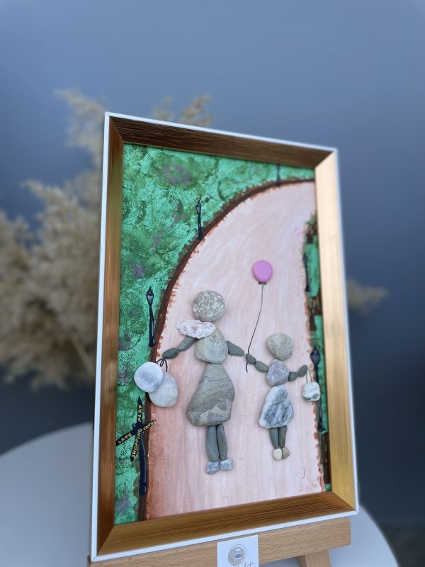 Framed Pebble Picture ''The bond'' - Image 4