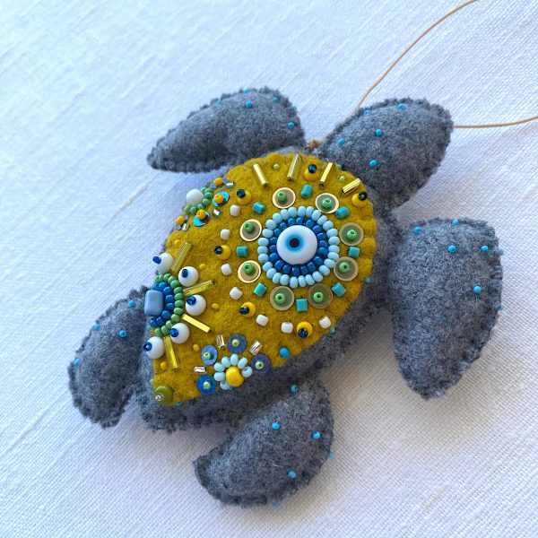 Handmade Sea Turtle Ornament.Cyprus sea turtle