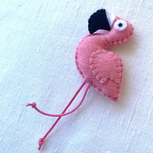 Handmade Flamingo Magnet: Super cute felt flamingo. - Image 2