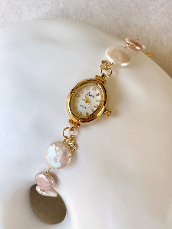 Vintage Gold Pearl Watch - Image 4