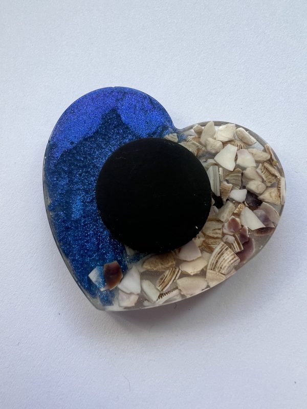Ocean inspired resin heart fridge magnet. Made to order - Image 3