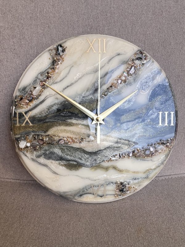Resin art marble affect clock.
