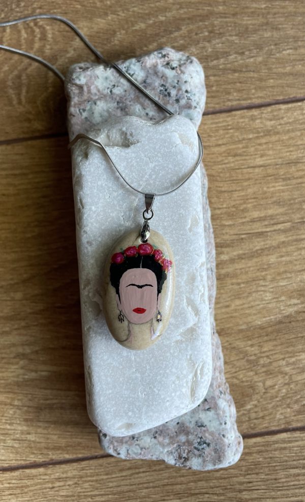 Hand Painted Pebble Necklace "Frida" - Image 2