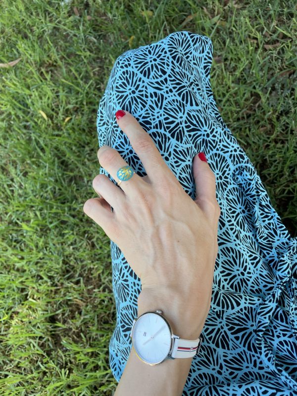 Painted Stone Ring “Lotus” - Image 6