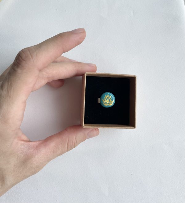 Painted Stone Ring “Lotus” - Image 9