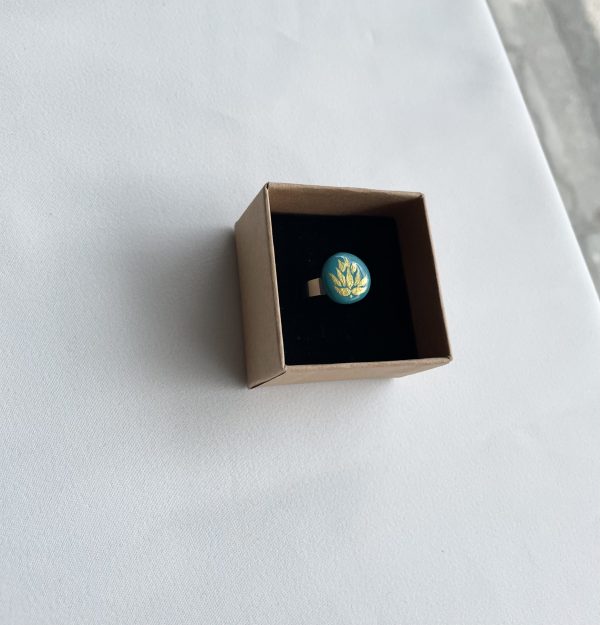 Painted Stone Ring “Lotus” - Image 5