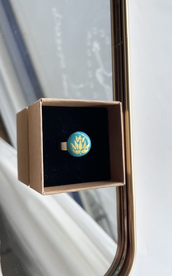 Painted Stone Ring “Lotus” - Image 11