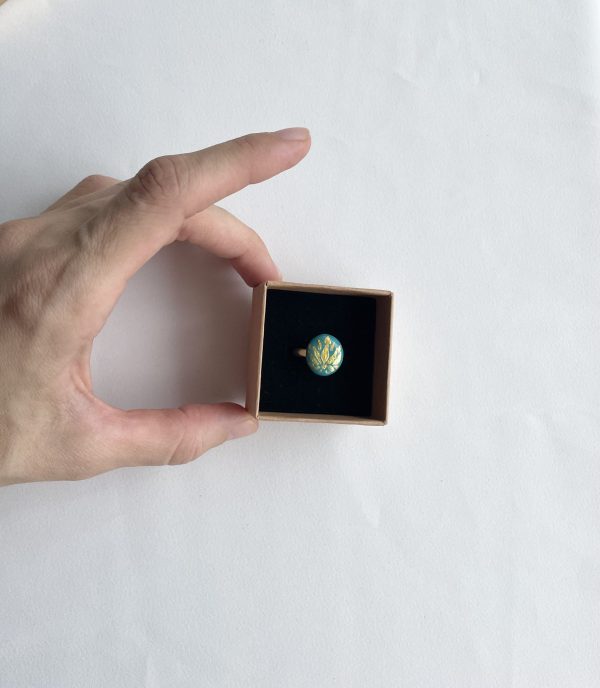 Painted Stone Ring “Lotus” - Image 3