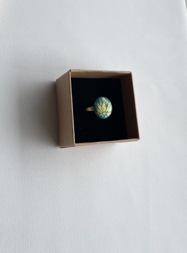 Painted Stone Ring “Lotus” - Image 15