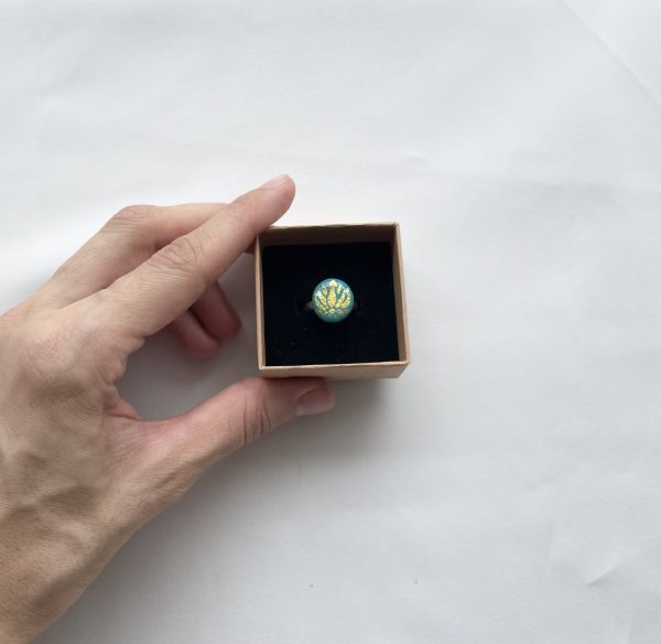 Painted Stone Ring “Lotus” - Image 16