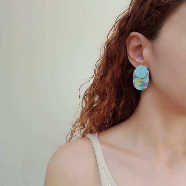 Handmade Pastel Polymer Clay Statement Studs - Image 2