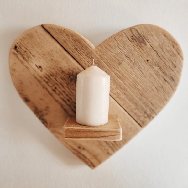 Wooden Heart Shaped Shelf