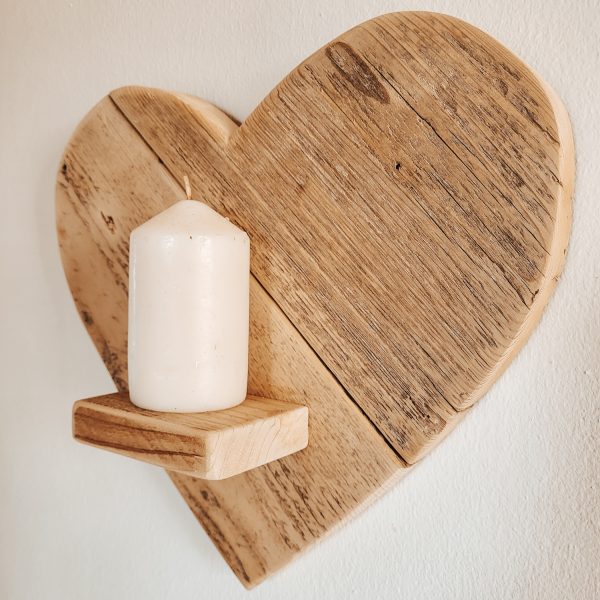 Wooden Heart Shaped Shelf - Image 3
