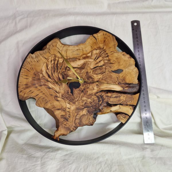 Wall Clock in Olive Wood - Image 3
