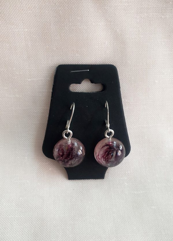 Round Purple Earrings - Image 3
