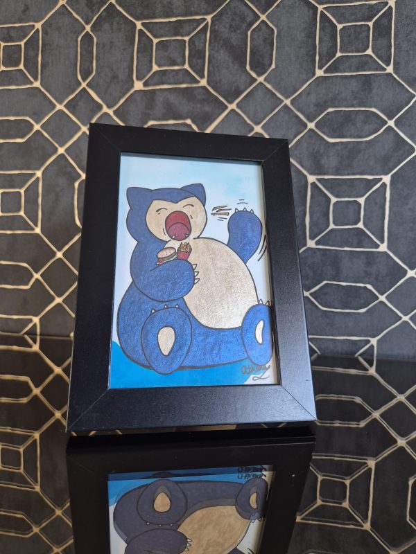 Snorlax Eating Original, One-of-a-kind Artwork - Image 2