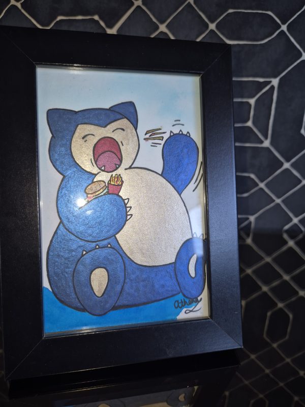Snorlax Eating Original, One-of-a-kind Artwork - Image 3