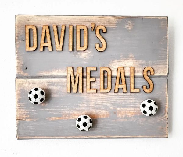 Personalised Wooden Medal Hanger for Kids