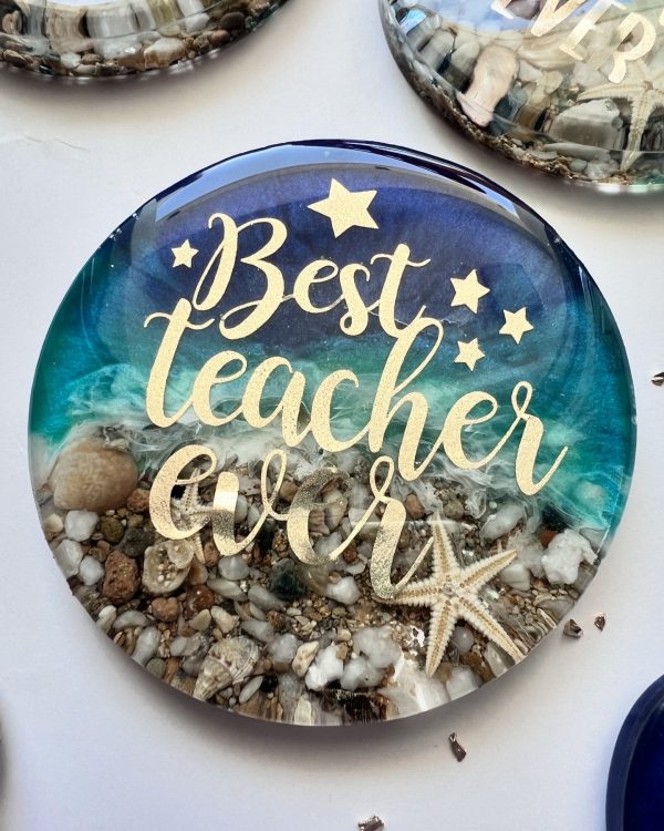 Teacher gift ocean inspired drink coaster made to order. - Image 3