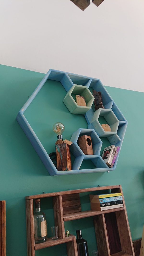 Decorative hexagon shelf unit - Image 4