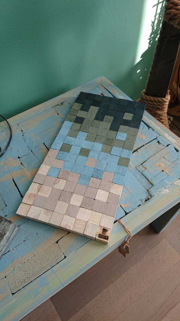 Handmade, multi colour, wood hot plate/serving platter - Image 5