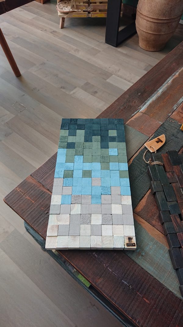 Handmade, multi colour, wood hot plate/serving platter - Image 4