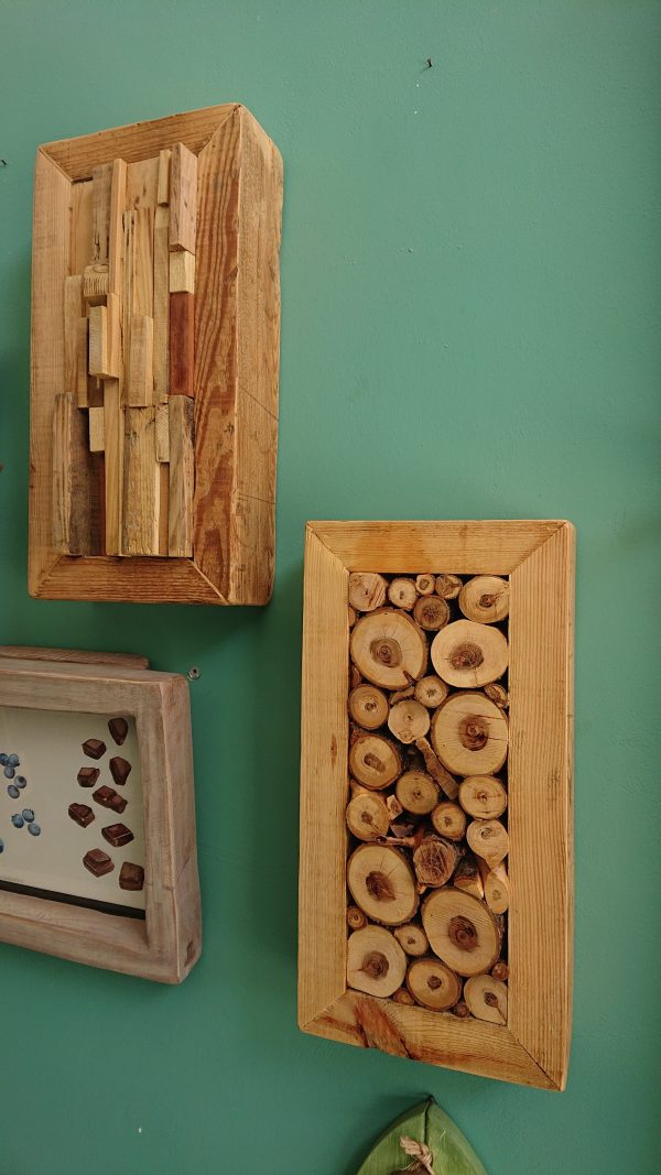 Solid wood and off cut wall art feature - Image 9