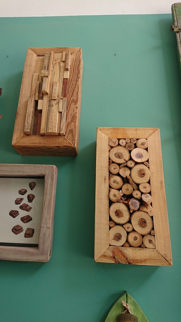Solid wood and off cut wall art feature - Image 13