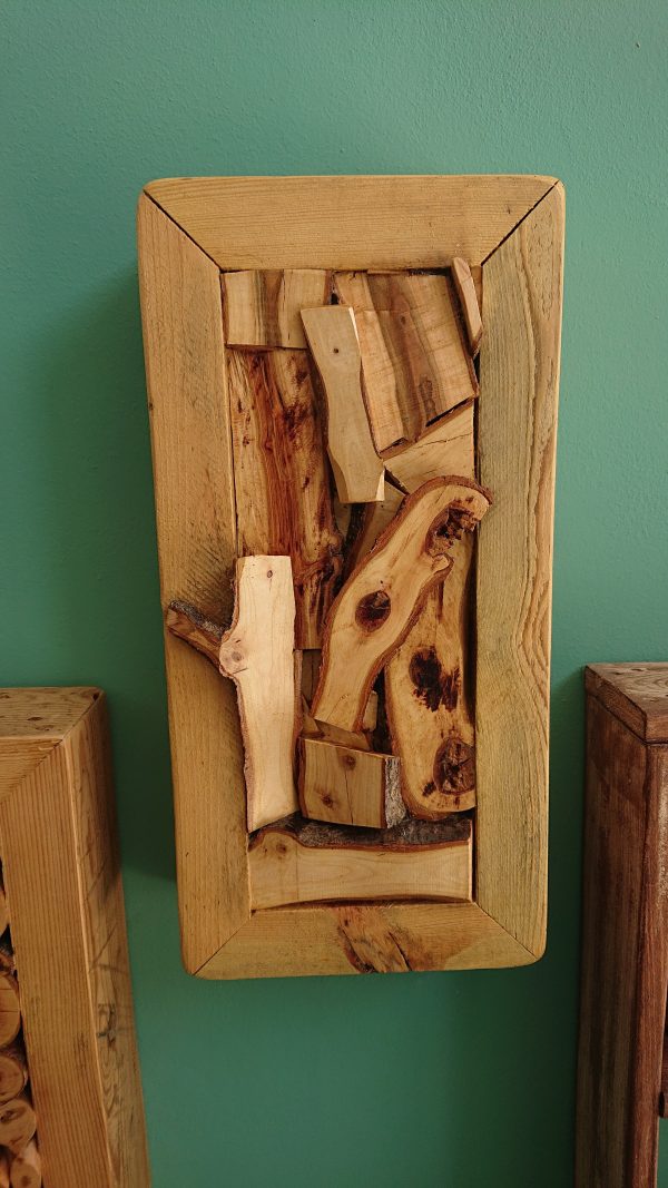 Solid wood and off cut wall art feature - Image 5
