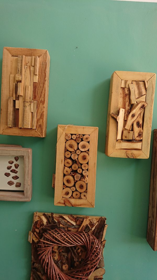 Solid wood and off cut wall art feature - Image 4