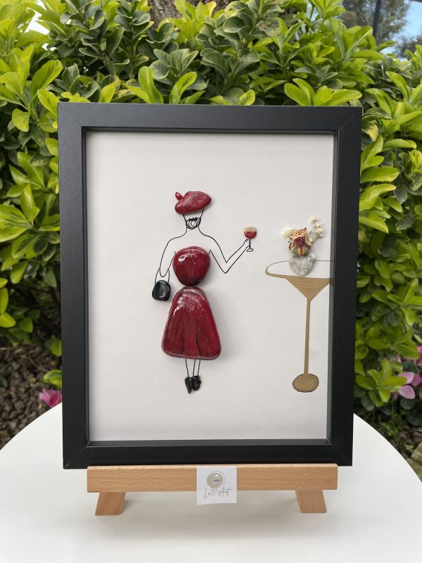 Framed Pebble Picture "The Lady In Red" - Image 9