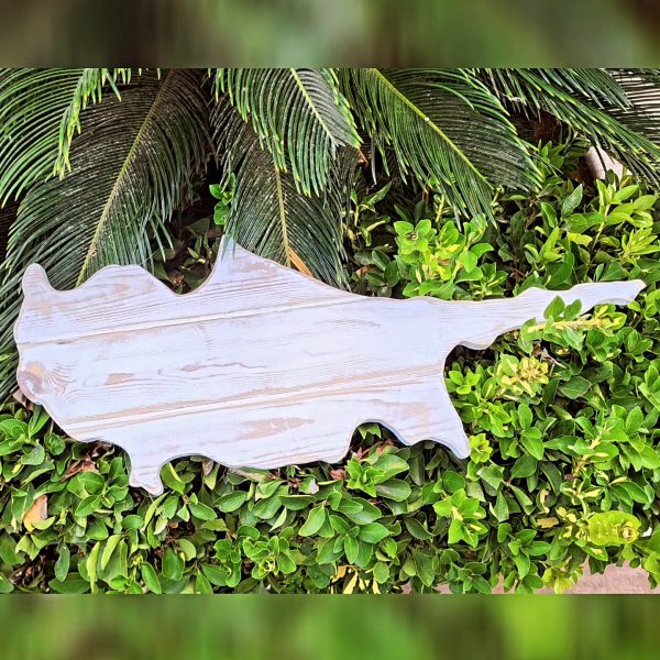 Beautiful Wooden Map of Cyprus