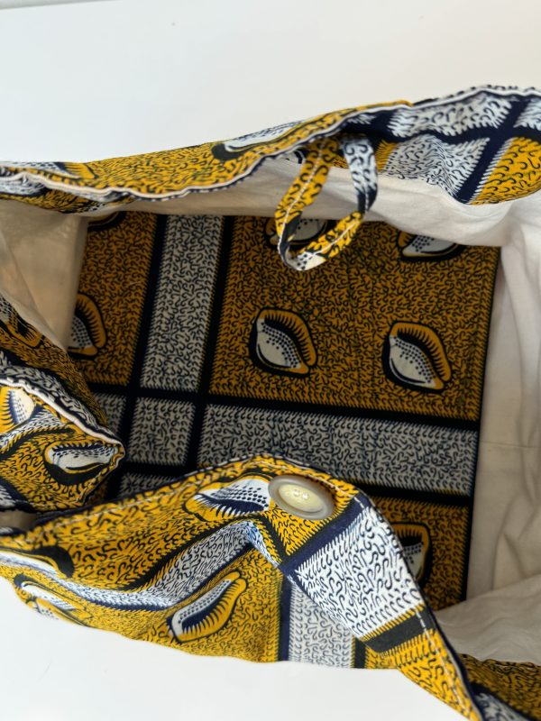 Handmade African Wax Print Tote Bag - Vibrant & Bold Statement Piece - Unique, Handcrafted and Stylish - Bold & Beautiful African Print Tote - Everyday Chic Tote Bag - Image 4