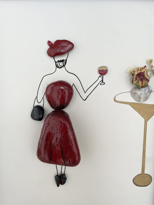 Framed Pebble Picture "The Lady In Red" - Image 3