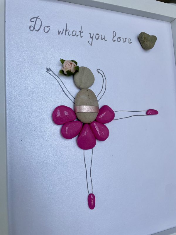Framed Pebble Art ''Do What You Love" - Image 3