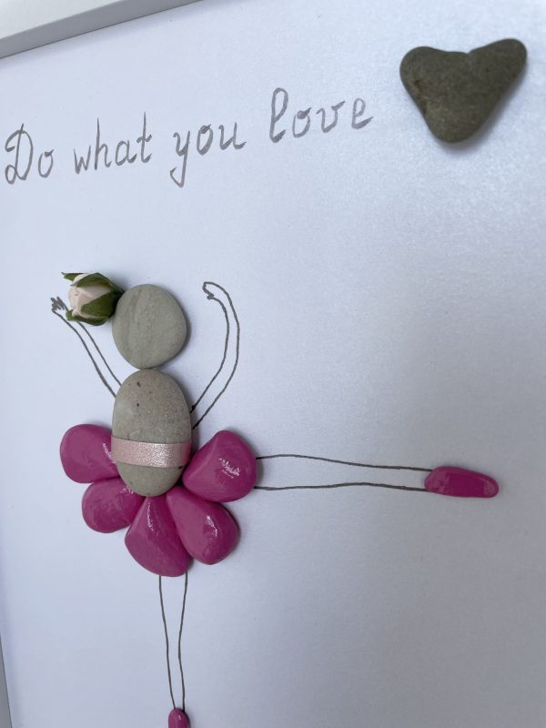Framed Pebble Art ''Do What You Love" - Image 5