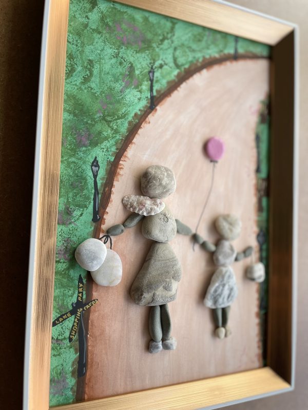 Framed Pebble Picture ''The bond'' - Image 10