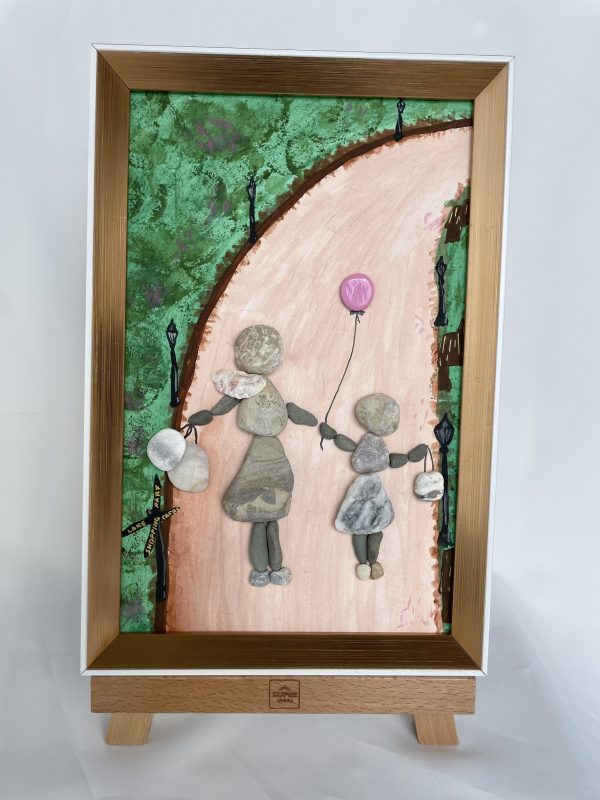 Framed Pebble Picture ''The bond'' - Image 9