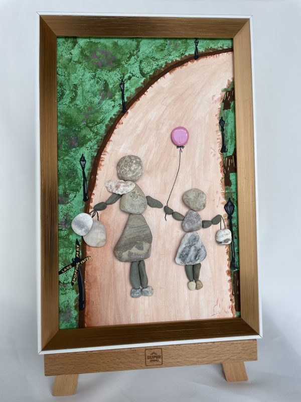 Framed Pebble Picture ''The bond'' - Image 11