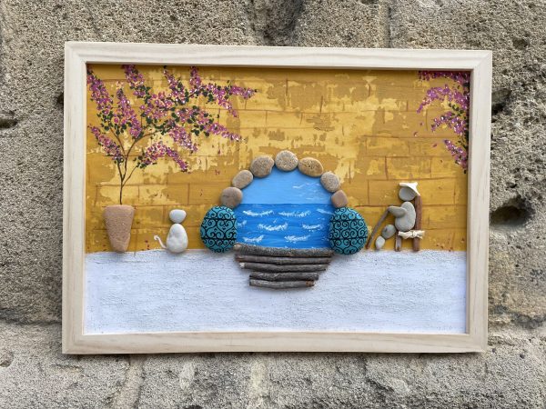 Framed Pebble Picture "Old Town" - Image 6