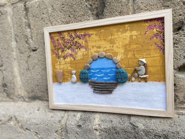 Framed Pebble Picture "Old Town" - Image 5