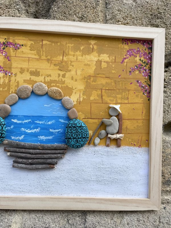 Framed Pebble Picture "Old Town" - Image 4